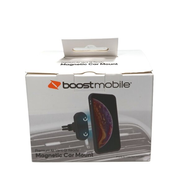 Boost Mobile Universal Magnetic Car Mount For Phone Black Air Vent Rotating - Picture 1 of 3